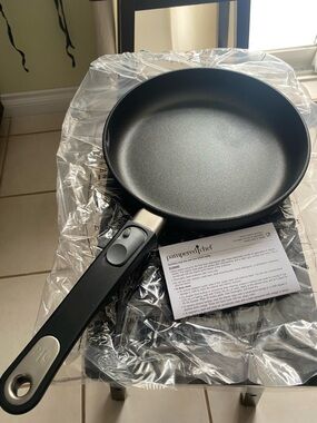Pampered Chef Black Nonstick Skillet with Silver Accents